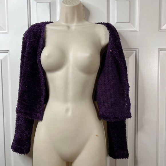 Disorderly Kids Purple Fuzzy Cardigan (S) - Picture 5 of 7